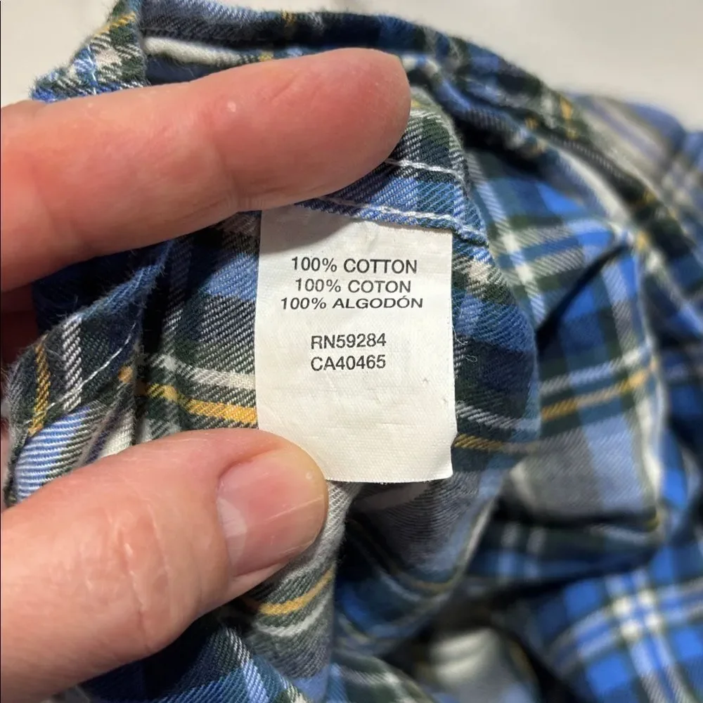 The Children’s Place Boys Blue Flannel Plaid Button Down Dress Shirt 6-9 Months